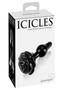 Icicles No 77 Flower Shaped Glass Anal Plug - Black