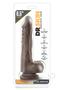 Dr. Skin Silver Collection Stud Muffin Dildo With Balls 8.5in - Chocolate